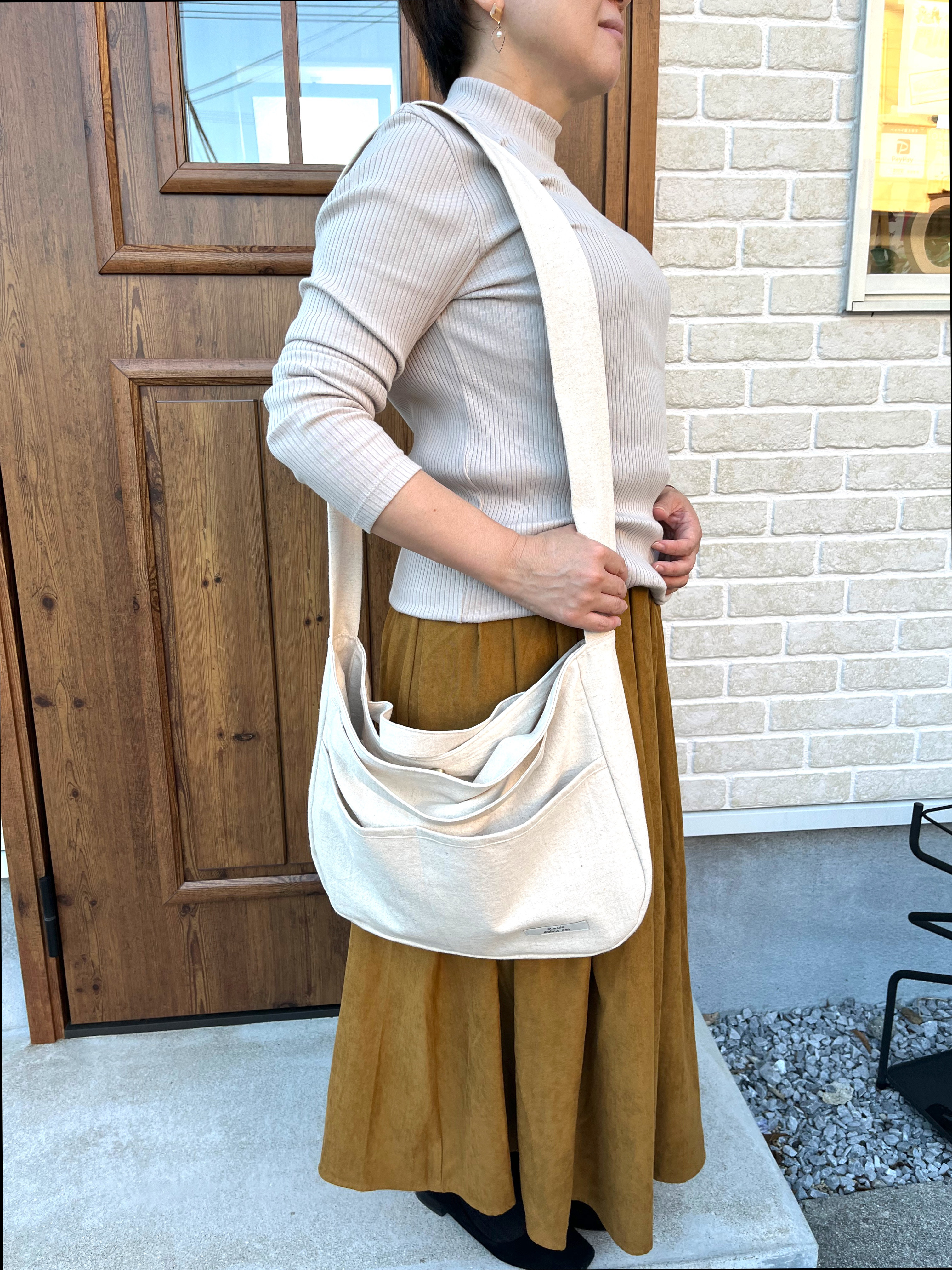 コットンリネンの2wayバッグ