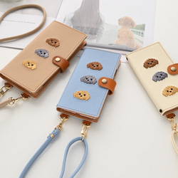 全機種対応 スマホケース 手帳型 【 刺繍 縦下げパーツ トイ