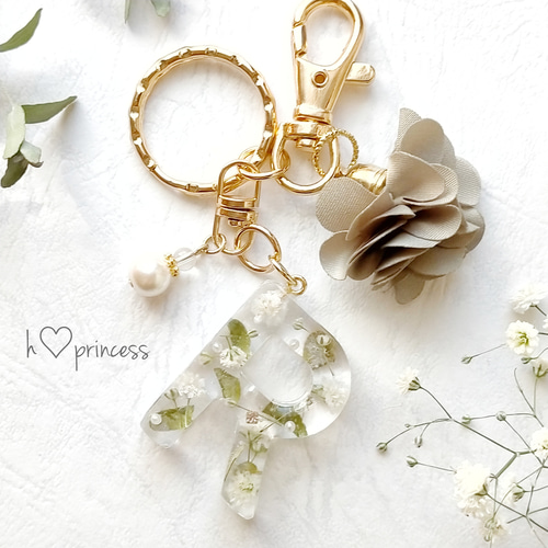 【2529】アルトサックス青い紫陽花とユーフォルビアとかすみ草と♪ キーホルダー アルトサックス】ブラスバンドキーホルダー - ミュージック