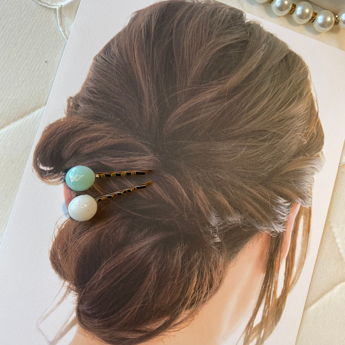 ヘアピン2本セット✩.*˚ティファニーブルー ヘアピン erica 通販