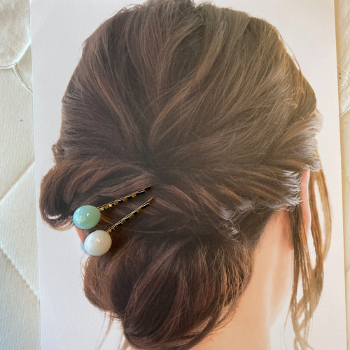 ヘアピン2本セット✩.*˚ティファニーブルー ヘアピン erica 通販