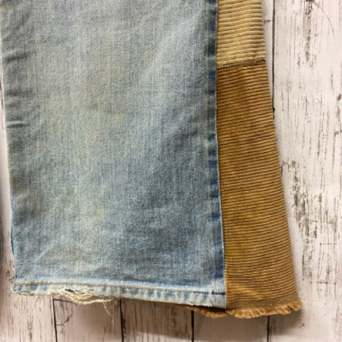 リメイク デニム 手縫い パッチワーク ペイント ロングパンツ Miharu