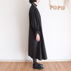 【5日以内発送】洗えるポエットスリーブワンピース　フォーマルや普段着にも　ブラック 7枚目の画像