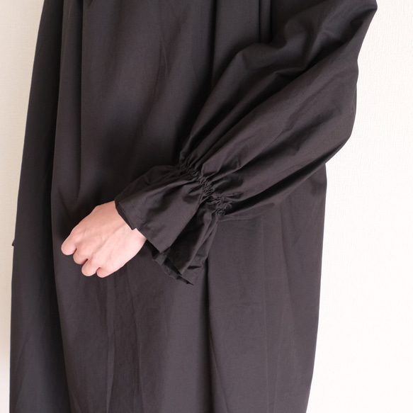 【5日以内発送】洗えるポエットスリーブワンピース　フォーマルや普段着にも　ブラック 9枚目の画像