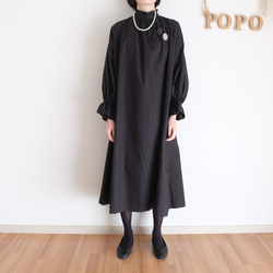【5日以内発送】洗えるポエットスリーブワンピース　フォーマルや普段着にも　ブラック 5枚目の画像