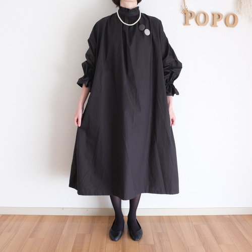 268.藍染めチュニック、絞り染め Aライン ワンピース ジャンスカ 
