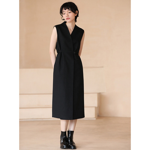 ノースリーブワンピース ノースリーブコート ロングベスト式ワンピース