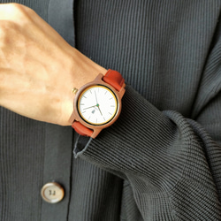 【木製腕時計】EINBAND Glanz スタイリッシュ 天然 木の時計 ウッドウォッチ 本革レザーベルト【32mm】 10枚目の画像