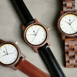 【木製腕時計】EINBAND Glanz スタイリッシュ 天然 木の時計 ウッドウォッチ 本革レザーベルト【32mm】 12枚目の画像