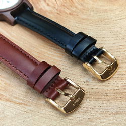 【木製腕時計】EINBAND Glanz スタイリッシュ 天然 木の時計 ウッドウォッチ 本革レザーベルト【32mm】 5枚目の画像