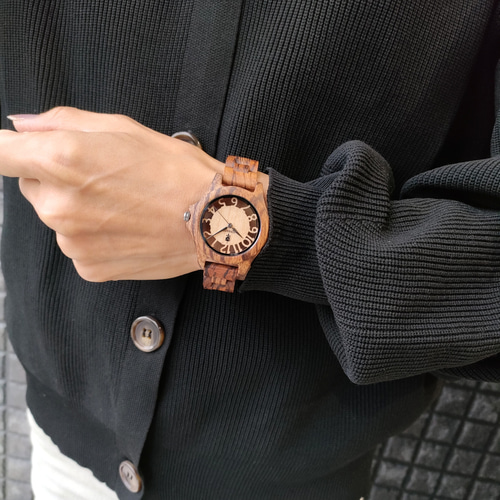 木製腕時計】EINBAND Freiheit Zebrawood メイプル文字盤 木の