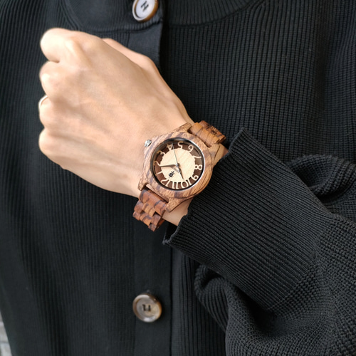 木製腕時計】EINBAND Freiheit Zebrawood メイプル文字盤 木の 木製腕時計】EINBAND Freiheit Zebrawood メイプル文字盤 木の