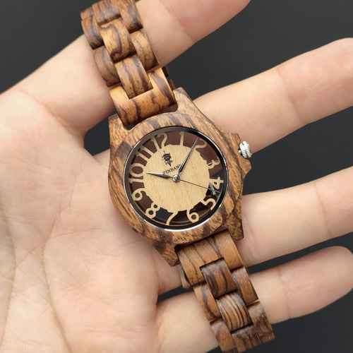 木製腕時計】EINBAND Freiheit Zebrawood メイプル文字盤 木の