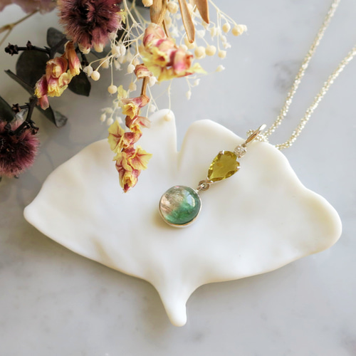 アルバイト付きクォーツクリスタル上の天然バイカラートルマリン。