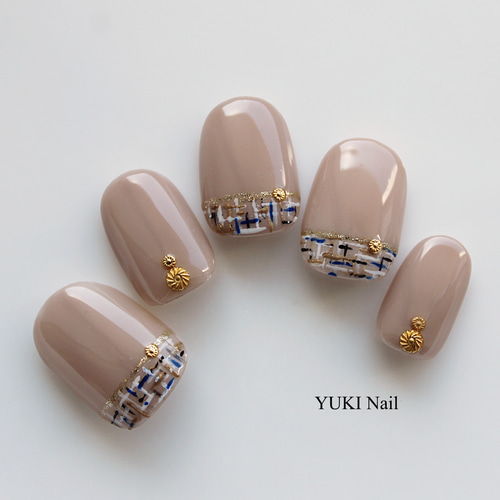 ネイルチップ・付け爪 yumai 大人のツイードネイル ネイルチップ（つけ爪） yuki-nail 通販