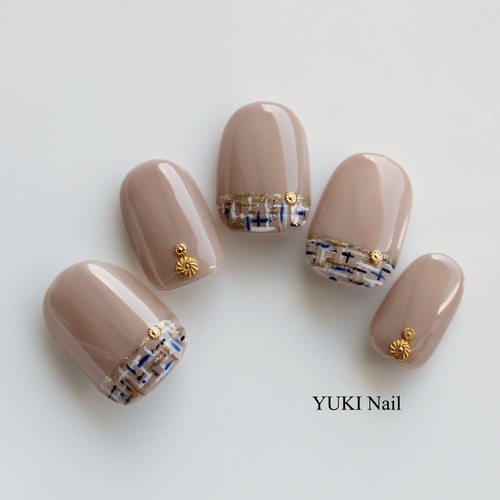 ネイルチップ・付け爪 yui 大人のツイードネイル ネイルチップ（つけ爪） yuki-nail 通販