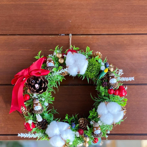 早割 森のどんぐり クリスマスリースL リース さくらどんぐり工房 通販