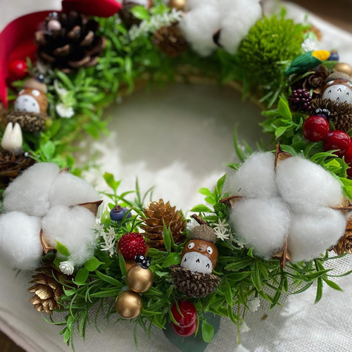 早割 森のどんぐり クリスマスリースL リース さくらどんぐり工房 通販