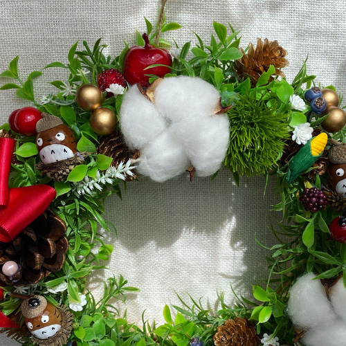 早割 森のどんぐり クリスマスリースL リース さくらどんぐり工房 通販