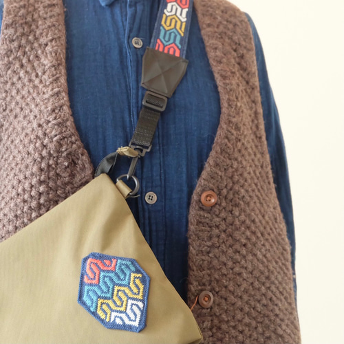 こぎん刺しサコッシュ♬カラフルンルン【ショルダーバック☺︎刺繍  