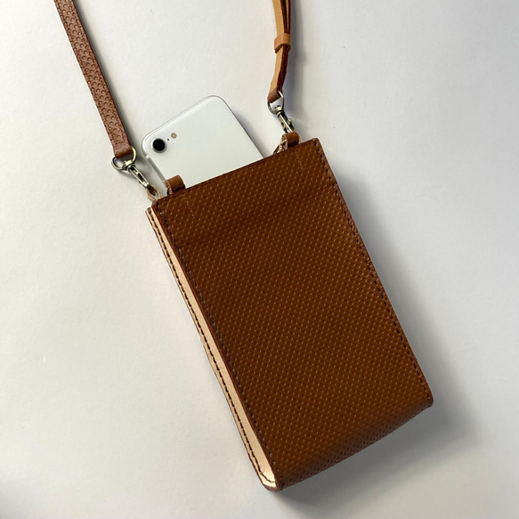 【これひとつでお出かけ】smartphone case & wallet #brown 5枚目の画像