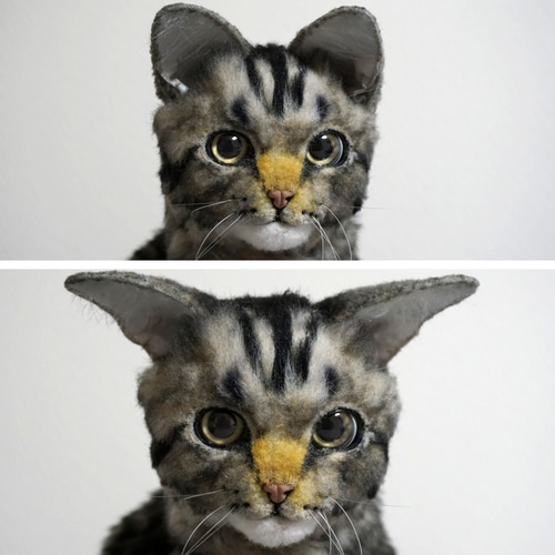 自在猫】自在に可動できるリアルな実物大キジトラ猫人形 試作品