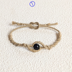 ☆Blue  tiger  eye★  ミサンガ  Bracelet  Hemp 2枚目の画像