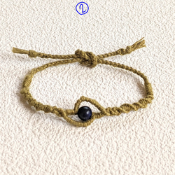 ☆Blue  tiger  eye★  ミサンガ  Bracelet  Hemp 3枚目の画像