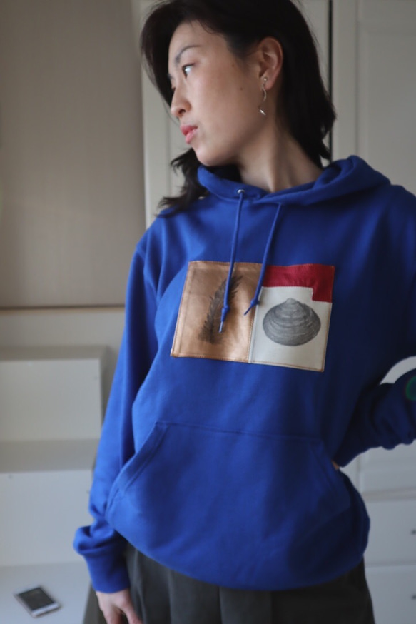 特別価格ーすぐ発送ーArt Sweatshirts-アートスウェットシャツー青-L 1枚目の画像