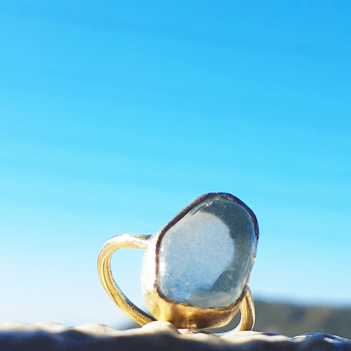 11～ 12号】ビーチグラス laulea ring /シーグラスリング 指輪・リング