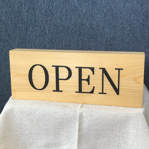 営業中・準備中の看板（OPEN & CLOSED wooden sign）桧 5枚目の画像