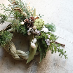 しめ縄リース(自然素材)予約販売 1枚目の画像