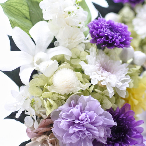 偲・SAI》仏花◇花器の色が選べます♢﻿お供え花・すべて