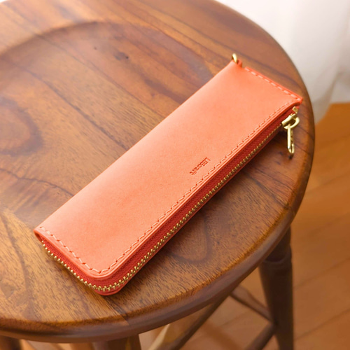 エルメス　HERMES　ペンケース　ピッコロ　オレンジ　筆箱 HERMES オレンジ レザー ペンケース エルメス HERMES ペンケース