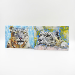 A5絵画パネル「snow leopard gaze（ユキヒョウの眼差し）」 7枚目の画像