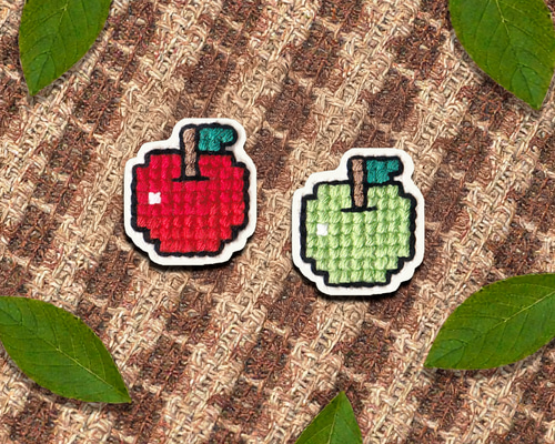 りんごMサイズ【ワッペン】アップリケ リンゴ 果物 フルーツ オーダー