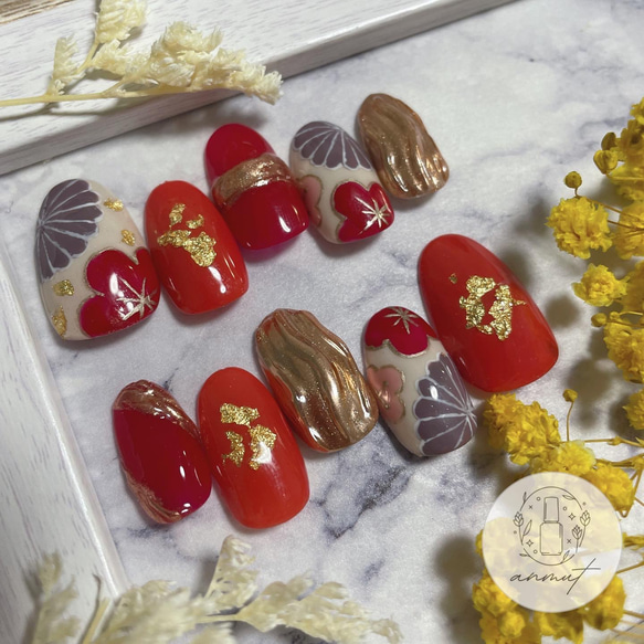 結婚式 成人式 和装 和柄 ネイル ネイルチップ（つけ爪） anmut 通販