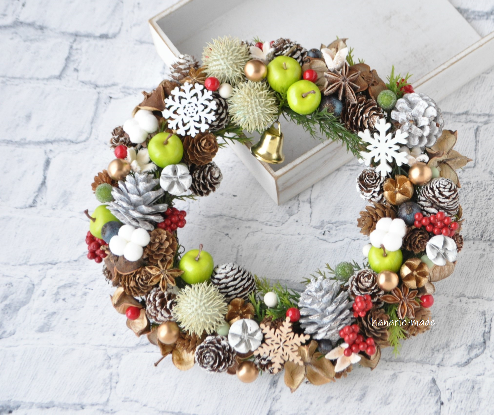 コロンと小さな winter wreathe ① 2023　　クリスマスリース