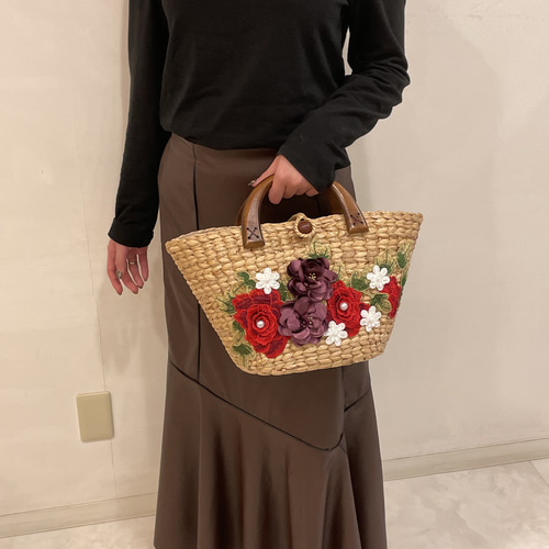 美品☆カゴバック Q（キュー）の「トート型カゴバッグ（かごバッグ）」 - WEAR