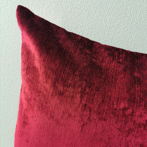 トルコ製 ラグジュアリー レッド 無地 クッションカバー 40×25