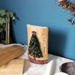 [ 2way ]ヒノキ丸太のはしっこボード＊北欧風クリスマスツリーの壁飾り【完成品】 7枚目の画像