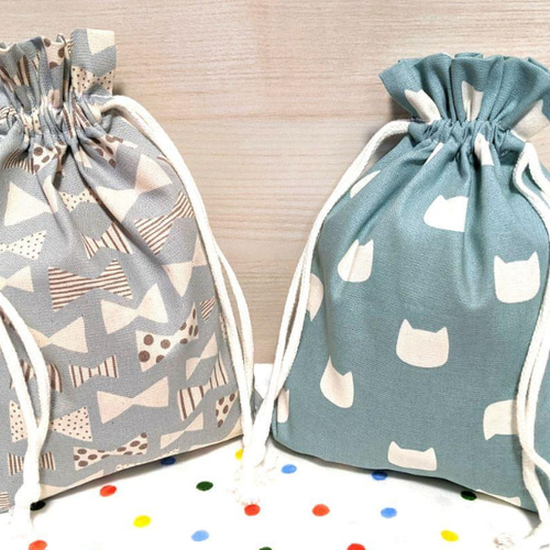 ⭐オーダー受付中⭐ 給食袋 お弁当袋 巾着 コップ袋 2枚セット フリル 