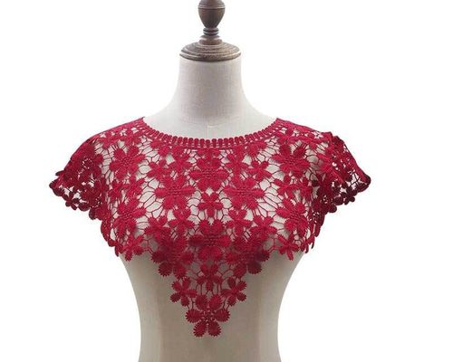 レースケープ風付け襟 60cm*53cm ボルドー レース noppy1 通販