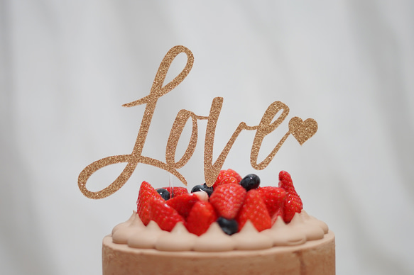 Love ♡ ウェディング 結婚式 ケーキトッパー　（カラーアクリル変更可） 2枚目の画像