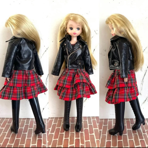 受注製作》リカちゃん ブライス ライダースジャケット（ブラック