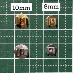 留め具 台座付き ヘアゴム用 50個 ゴールド 8mm ハンドメイド 素材 DIY 銀 大容量 とめ具 6枚目の画像