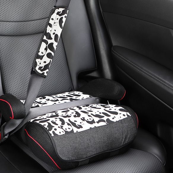 お得なジュニアシートカバー2点セット】カモフラパンダ シートベルト