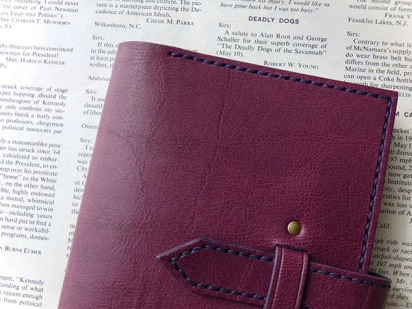 イタリア革の手帳カバー／A6サイズ／紫 9枚目の画像