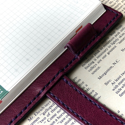 イタリア革の手帳カバー／A6サイズ／紫 8枚目の画像