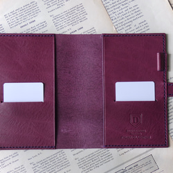 イタリア革の手帳カバー／A6サイズ／紫 6枚目の画像